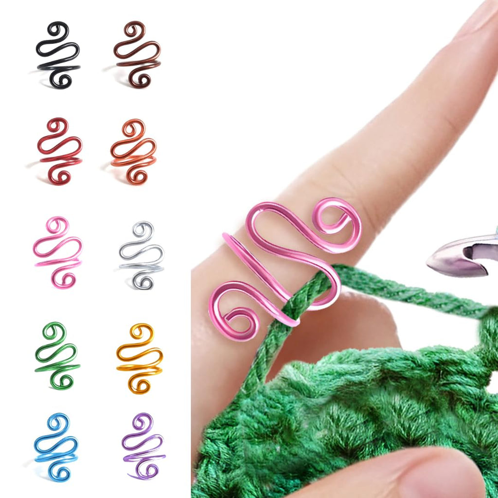 Handmade Crochet Tension Ring For Finger, Left Handed, Right Handed Zig Zag Ring, Yarn Tension Ring For Crochet, Crochet Gifts For Crocheters, Knitters