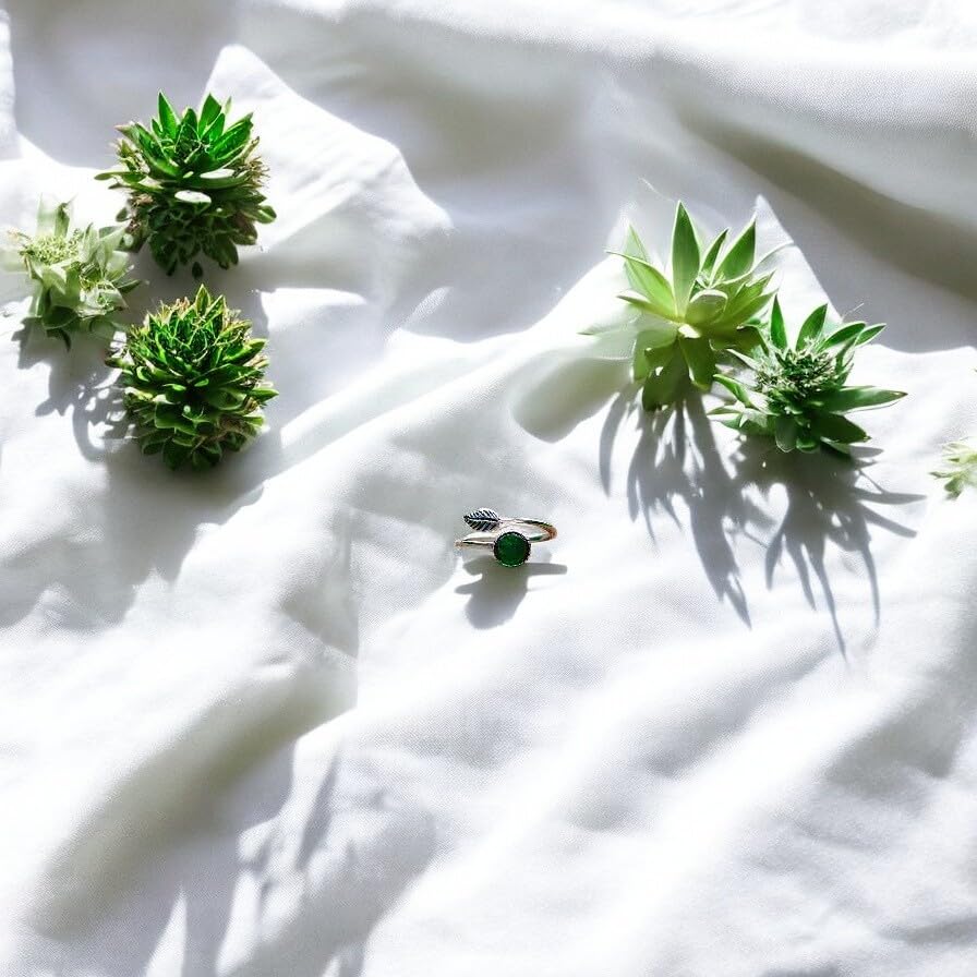 Bottled Up Designs Handmade Vintage Botanical Ring, Recycled Antique Glass Bottles, Sterling Silver, Eco Friendly, Made in USA, Birthday Gifts, Mothers Day, Women, Anniversary