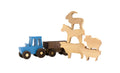BUSY PUZZLE Wooden Tractor Toy with Trailer and Farm Animals, Natural Solid Wood Push Vehicle for Toddlers, Birthday Gift, Montessori Farm Play Set - Handmade Lifestyle Shop