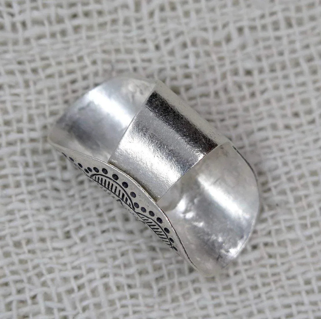 Handmade Sterling Silver Long Large Boho Statement Ring With Symbolic Solar Star Mandala, Tribal Gypsy Hippie Adjustable to Sizes 6-11, Gift for Her - Handmade Lifestyle Shop