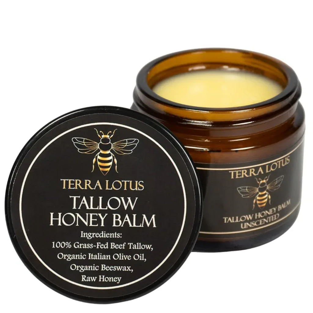 Organic Grass-Fed Beef Tallow Balm with Raw Honey - Moisturizing Cream for Soft, Smooth Skin - Handmade All-Natural Moisturizer (2 Oz, Unscented) - Handmade Lifestyle Shop
