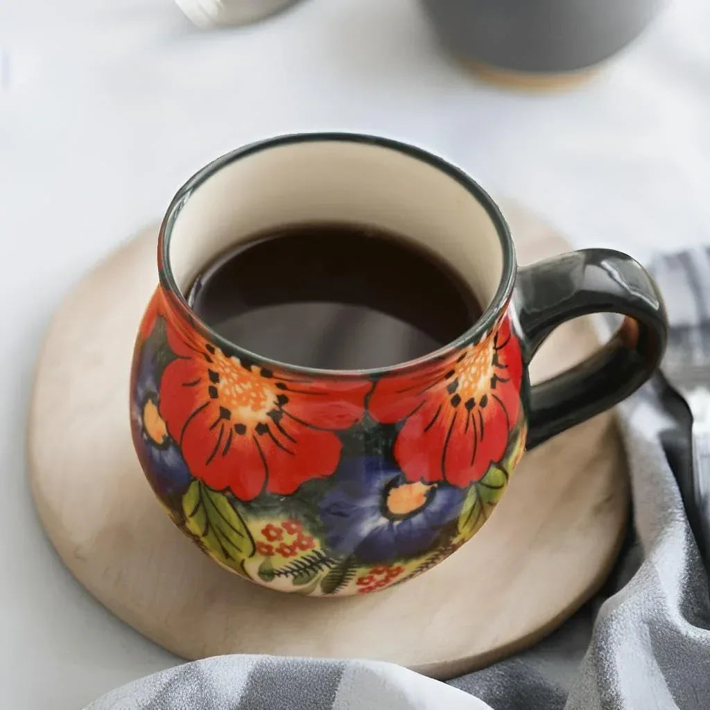 ALMA 12oz Handpainted Microwave Safe Coffee Mug, Unique Ceramic Tea Mug For Girl Friend,Mother, Woman(Assorted Flowers,Medium) - Handmade Lifestyle Shop