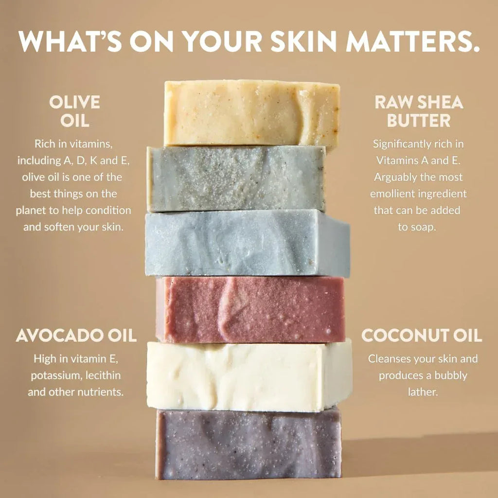 Crate 61 Organics, Handmade in Canada, Plant Based Cold Process Natural Bar Soap, With Premium Essential Oils, Dry Skin, Pack of 6 (For Him) - Handmade Lifestyle Shop