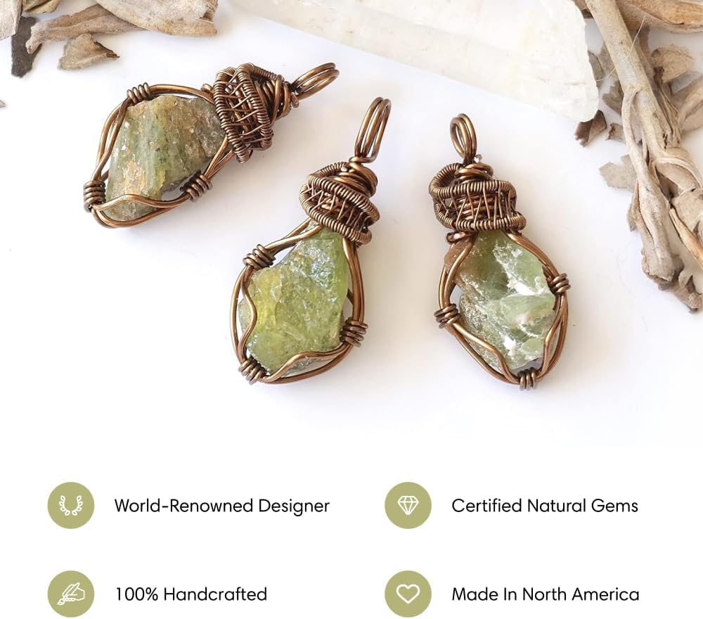 Designs by Nature Gems Necklace for Women - Designer Pendant Necklace - Antique Bronze Chain