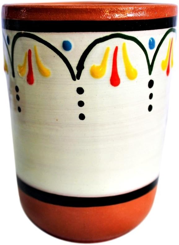 Cactus Canyon Ceramics Spanish Terracotta 5-Piece Cup Set, White