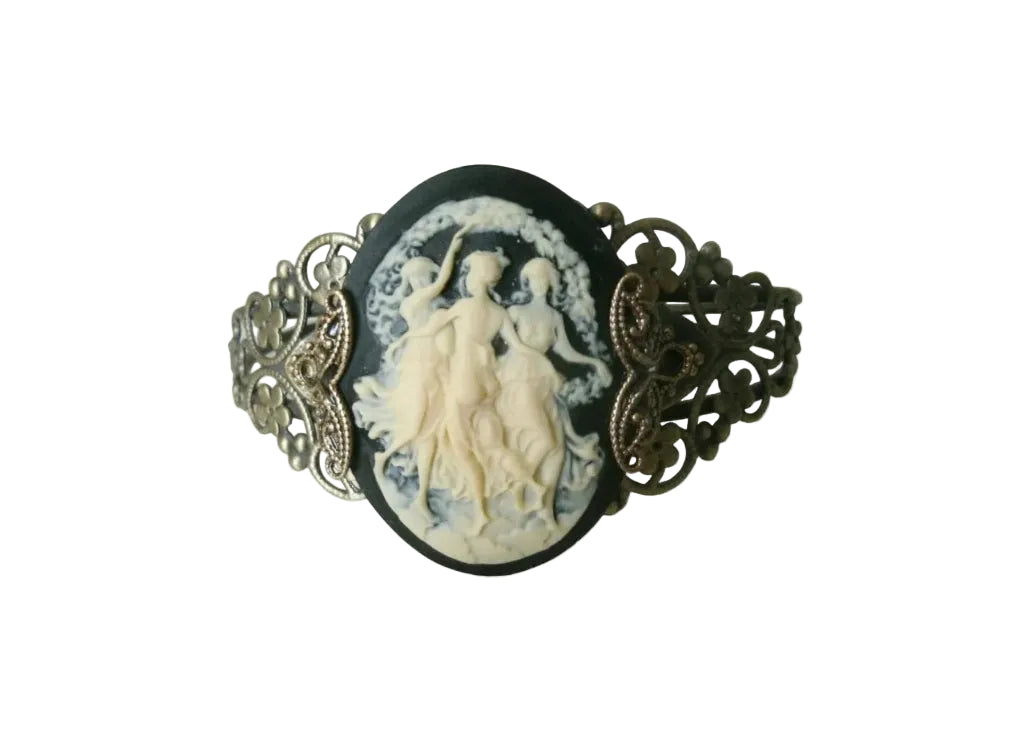 Triple Goddess Cuff Bracelet, handmade jewelry wiccan pagan wicca witch witchcraft - Handmade Lifestyle Shop