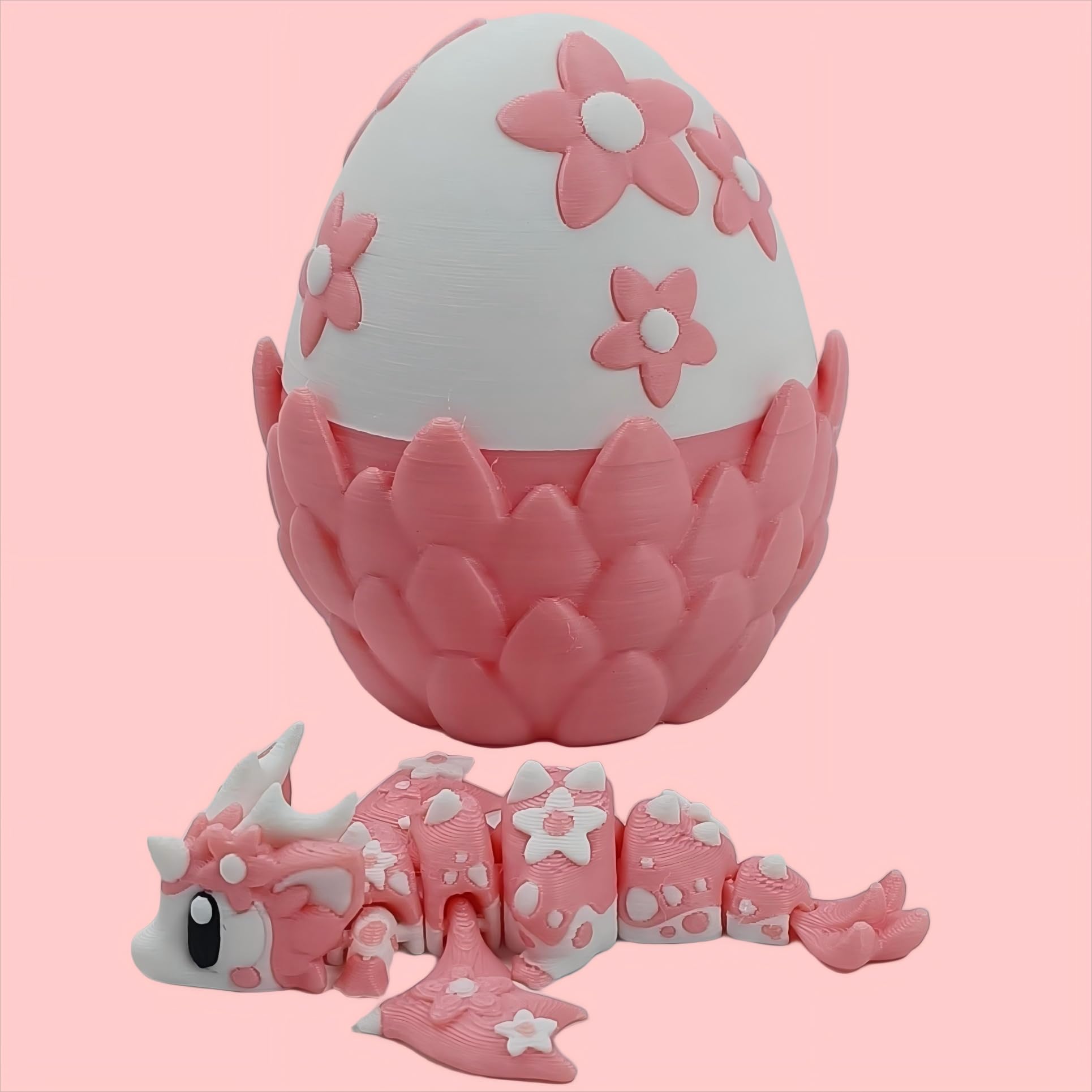 Enchanted 3D Egg with Miniature Inside - Handcrafted Printed Collectible | Fantasy Decor & Gift (Ice Cream Dragon & Egg (Box))