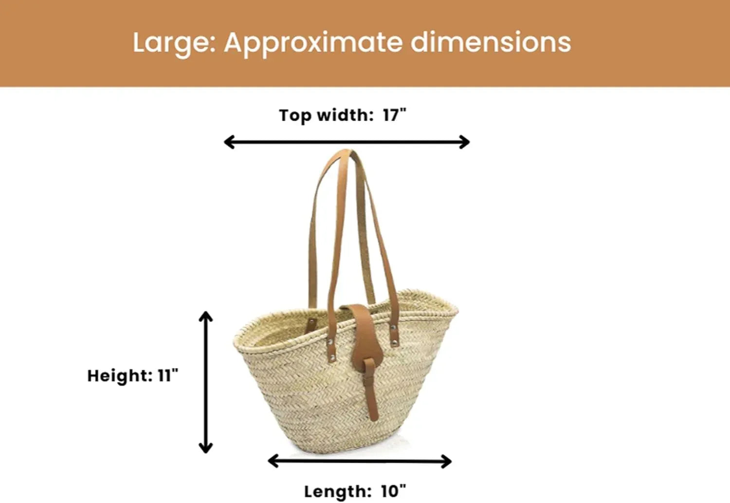 FRENCH BASKET Straw Beach Tote Bag with Leather Handles, Canvas Pouch & Zip Closure, Moroccan Market Basket for Summer - Handmade Lifestyle Shop