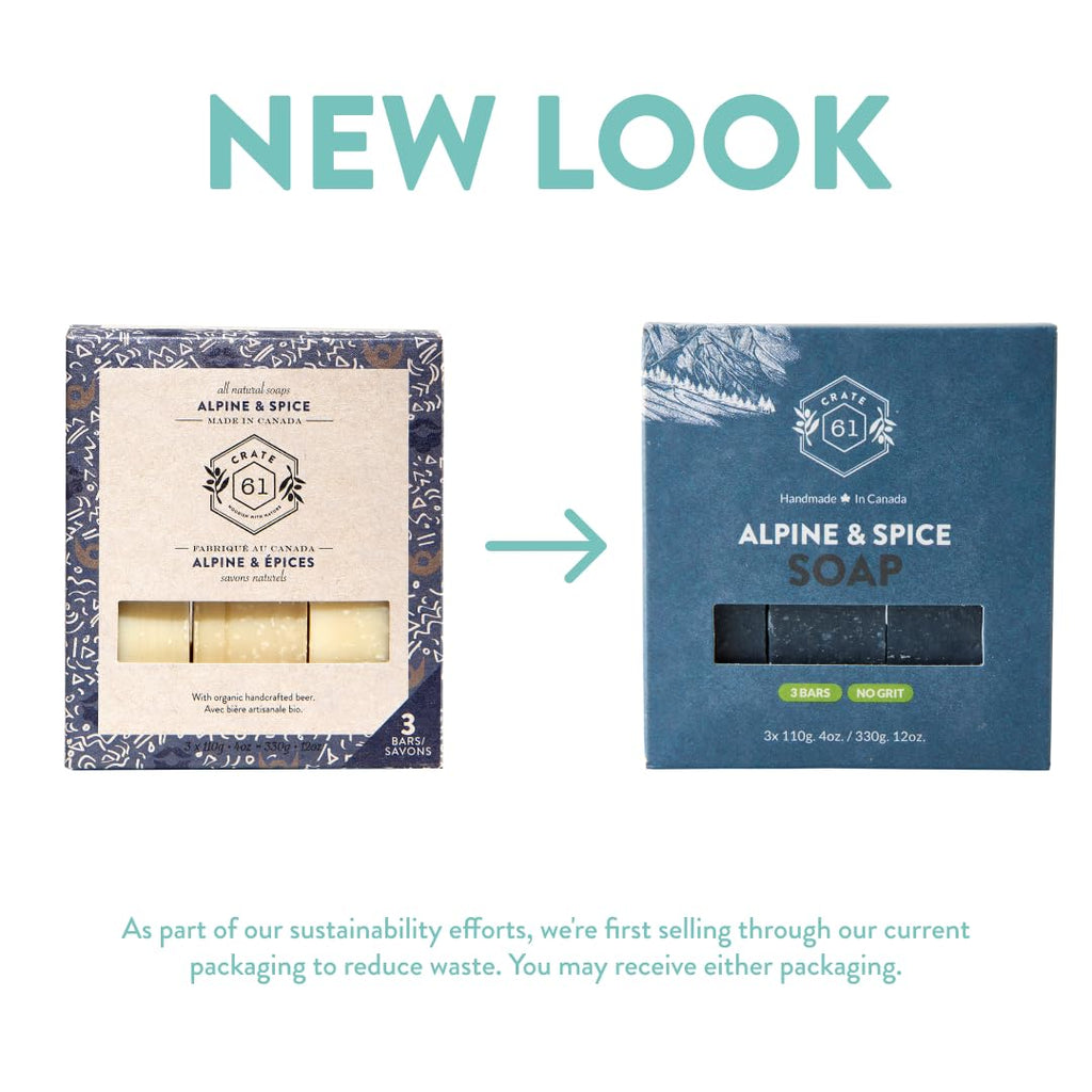 Crate 61 Organics, Handmade in Canada, Plant Based Natural Bar Soap Cold Pressed For Face & Body, w/Premium Essential Oils, For Men & Women 3 Pack (Ginger Cardamom)