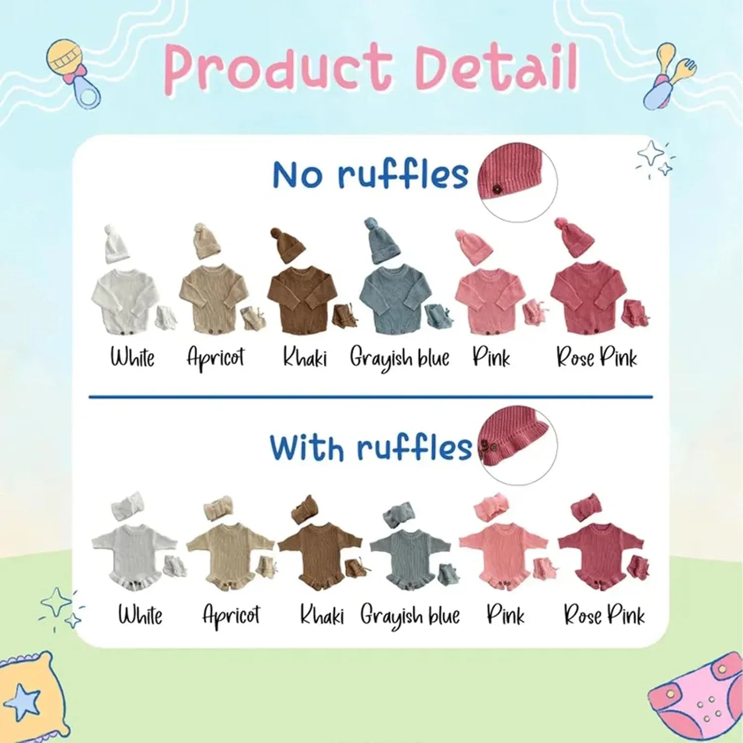 Personalized Embroidered Baby Romper Set - Cotton Newborn Coming Home Outfit, Knit Sweater with Hat & Booties,Gender Neutral Gift - Handmade Lifestyle Shop