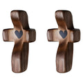 3-Pack Wooden Cross Fidget, Handmade Pocket Wood Crosses, Cross My Heart | Encouragement Gift, Relieve Anxiety for Yourself, Inspirational Easter Gift for Christian Faith, Prayer, Valentines Day Gifts - Handmade Lifestyle Shop