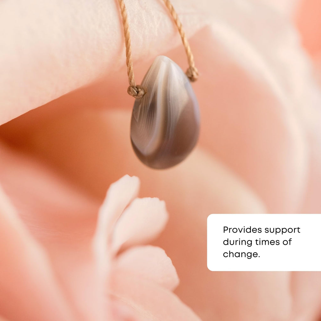 SoulKu Handcrafted Necklace, Empowerment Jewelry With Healing Crystal, Inspirational Jewelry For Women, Mom & Sister Gifts, 2" Extender With Lobster Clasp, 16" Nylon Cord