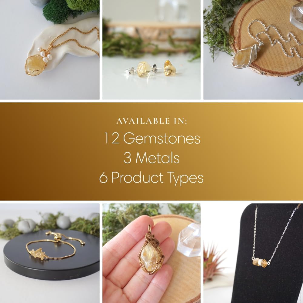 Designs by Nature Gems Necklace for Women - Designer Pendant Necklace - Antique Bronze Chain