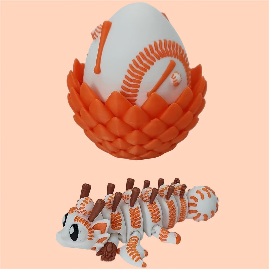 Enchanted 3D Egg with Miniature Inside - Handcrafted Printed Collectible | Fantasy Decor & Gift (Ice Cream Dragon & Egg (Box))