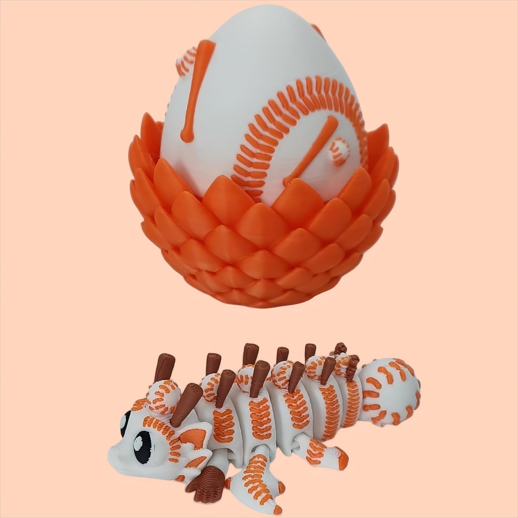 Enchanted 3D Egg with Miniature Inside - Handcrafted Printed Collectible | Fantasy Decor & Gift (Ice Cream Dragon & Egg (Box))