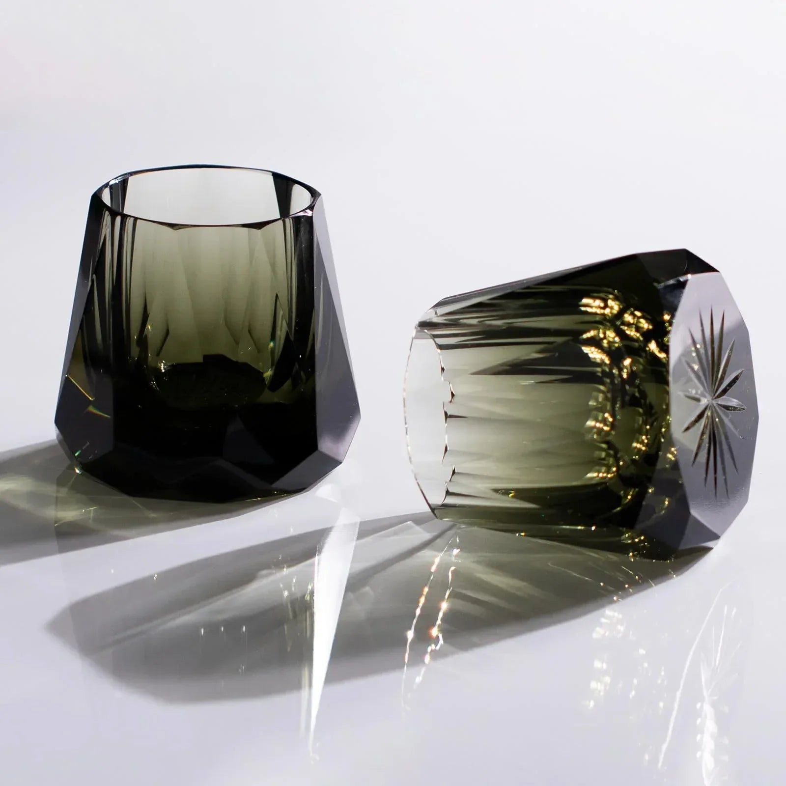 KAMMAK Crystal Whiskey Glasses Set of 2, Handcrafted 7.1oz Old Fashioned Glasses Stemless, Luxury Cocktail Glasses, Hand Blown Scotch Cup for Women, Men Gift for Rocks, Bourbon Barware, Bar - Handmade Lifestyle Shop