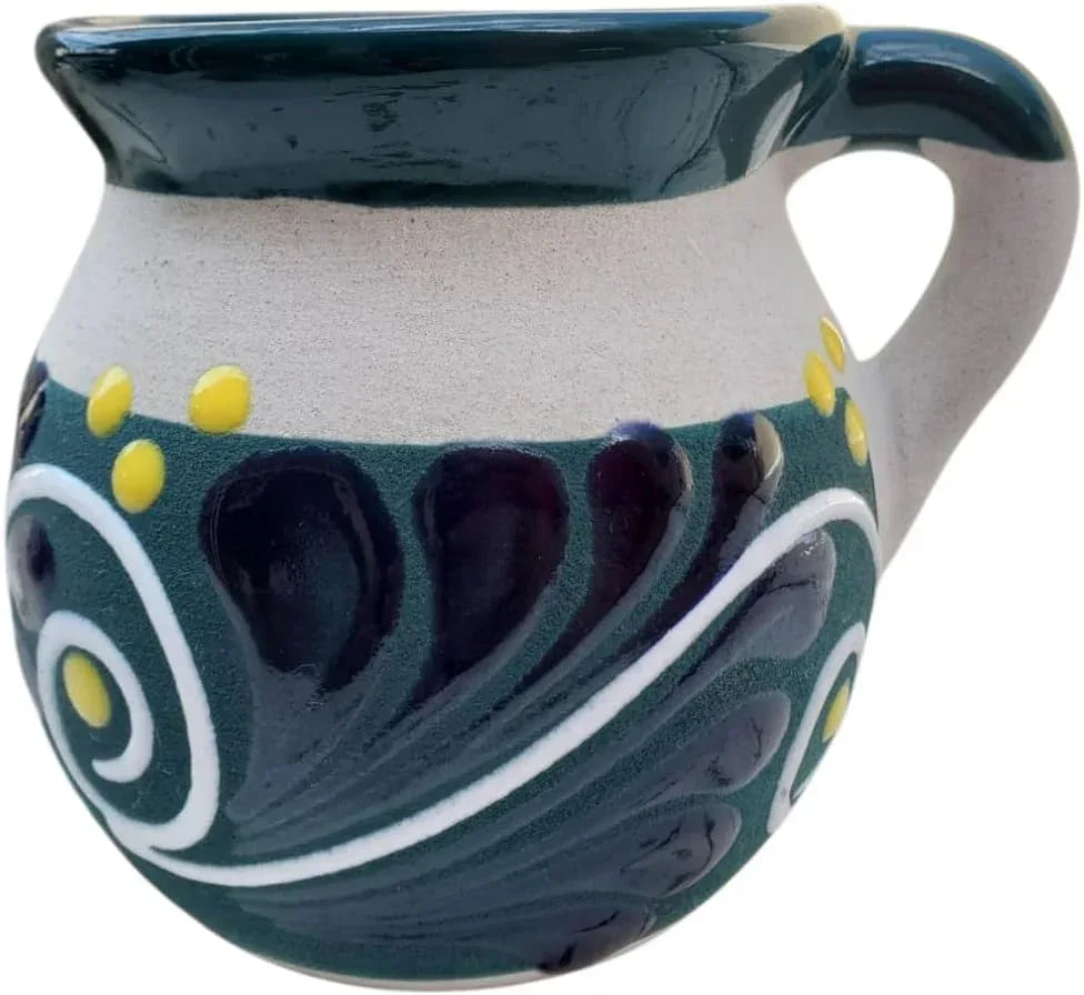 Hand-Painted Mexican clay Mugs, Floral Ceramic Coffee cups, Artisan Handmade Talavera Jarritos Mexican Mugs Tazas de Mexico (Mixed, Single (1)) - Handmade Lifestyle Shop
