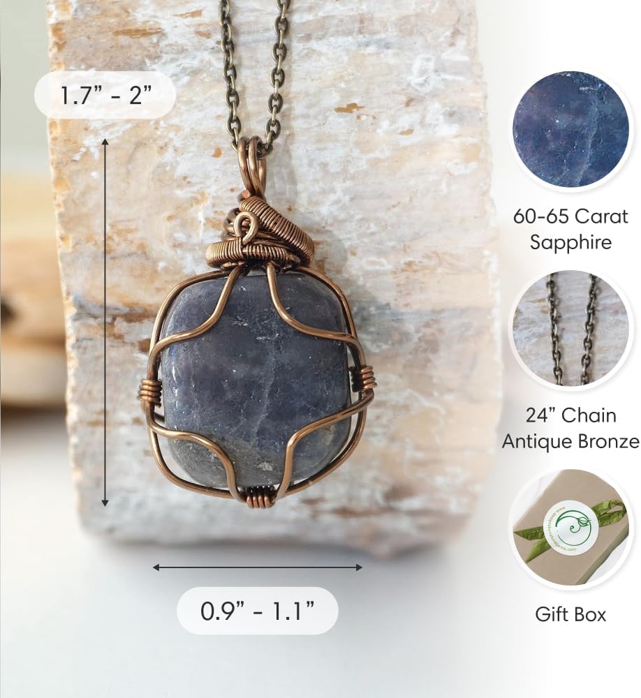 Designs by Nature Gems Necklace for Women - Designer Pendant Necklace - Antique Bronze Chain