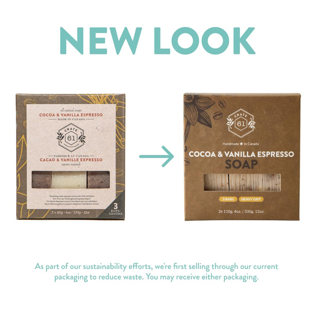 Crate 61 Organics, Handmade in Canada, Plant Based Natural Bar Soap Cold Pressed For Face & Body, w/Premium Essential Oils, For Men & Women 3 Pack (Ginger Cardamom)