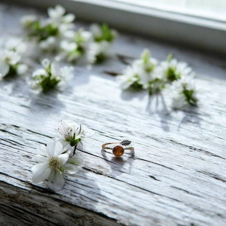 Bottled Up Designs Handmade Vintage Botanical Ring, Recycled Antique Glass Bottles, Sterling Silver, Eco Friendly, Made in USA, Birthday Gifts, Mothers Day, Women, Anniversary