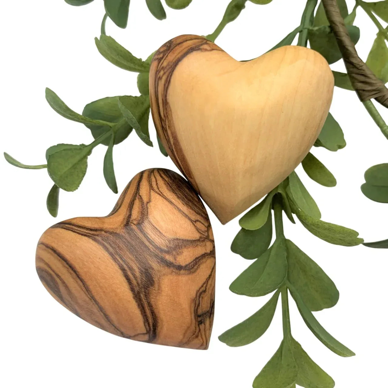 Handmade Wooden Hearts, Set of Five Olive Wood Carved Hearts from The Holy Land, Carved Wood Hearts for Gifts Anniversary Valentine Gift, Loss Love, Wooden Hearts for Wedding, Heart Décor - Handmade Lifestyle Shop