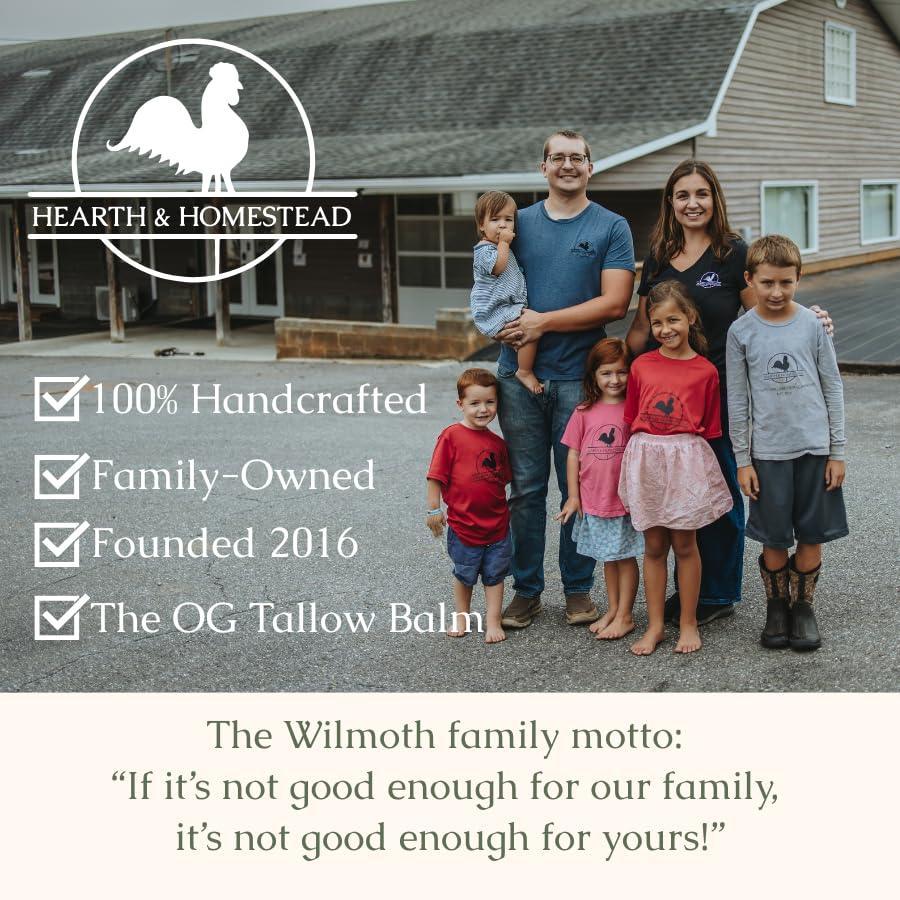 Hearth and Homestead: Handmade Whipped Tallow Balm (Unscented/Herb-Infused) - Organic Body Butter with Infused Olive Oil, for Eczema, Rosacea, Baby - 1.3 oz - Handmade Lifestyle Shop