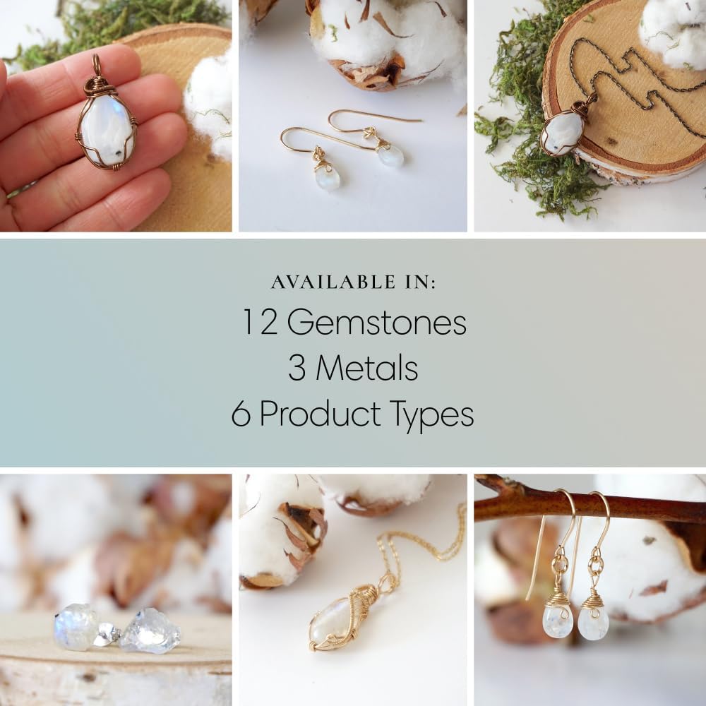 Designs by Nature Gems Necklace for Women - Designer Pendant Necklace - Antique Bronze Chain