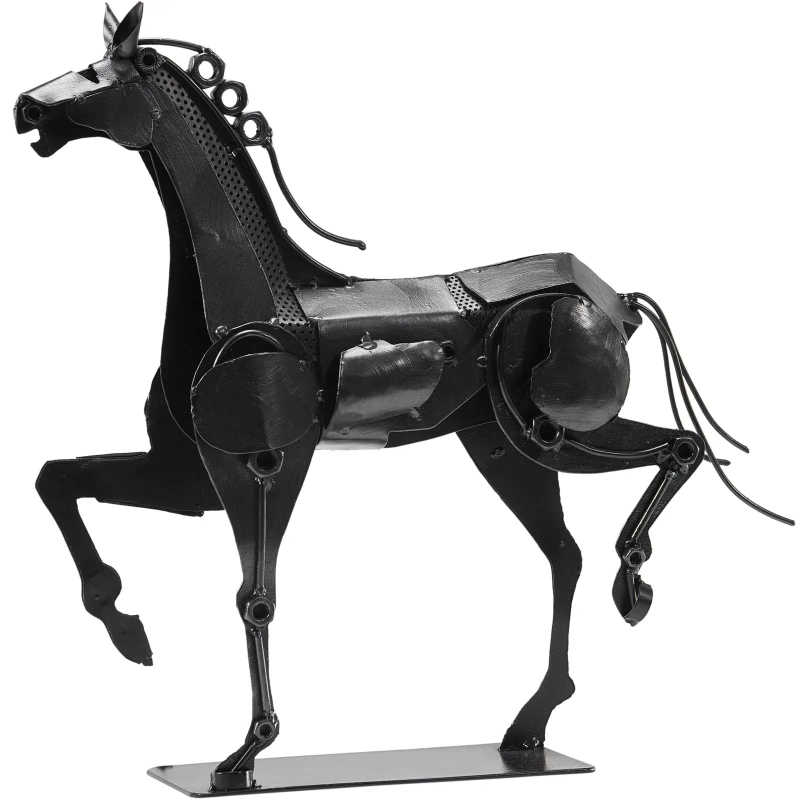 Horse Statue Décor Artwork, 24" H Handmade Metal Pegasus Greek Flying Horse Sculpture, Hand-Painted Animal Figurines for Home Living Room Office (Brown with Wings) - Handmade Lifestyle Shop