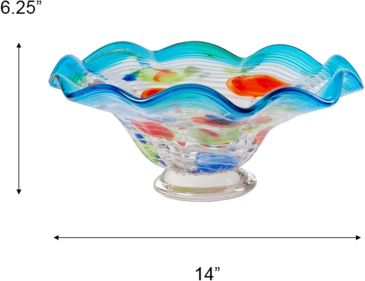 Dale Tiffany AV21188 Art Glass Vase 6.25" Tall Villa Newport Handcrafted Murano-Style Vase for Home Décor, Living Room, Bed Room, Home Office and Gift - Handmade Lifestyle Shop