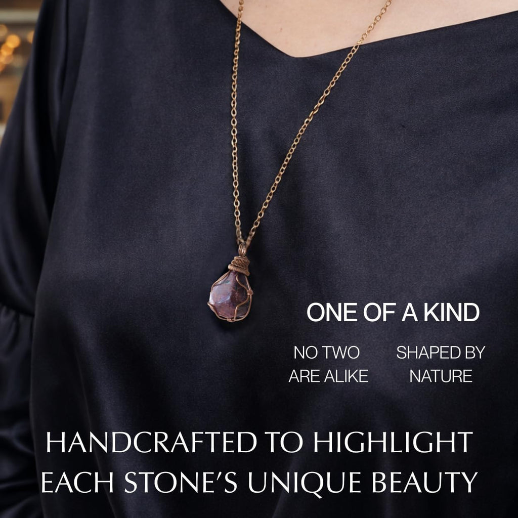 Designs by Nature Gems Necklace for Women - Designer Pendant Necklace - Antique Bronze Chain