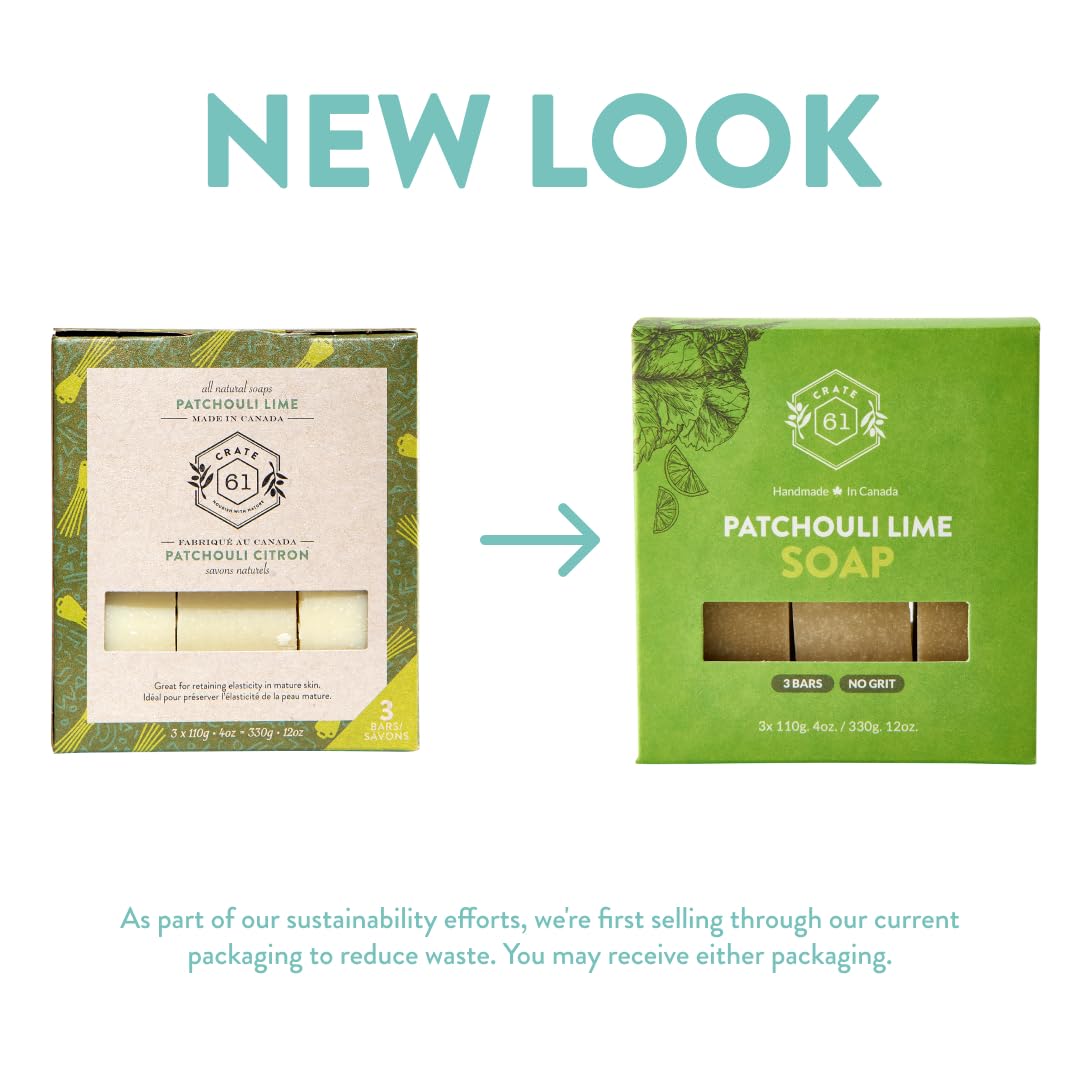 Crate 61 Organics, Handmade in Canada, Plant Based Natural Bar Soap Cold Pressed For Face & Body, w/Premium Essential Oils, For Men & Women 3 Pack (Ginger Cardamom)