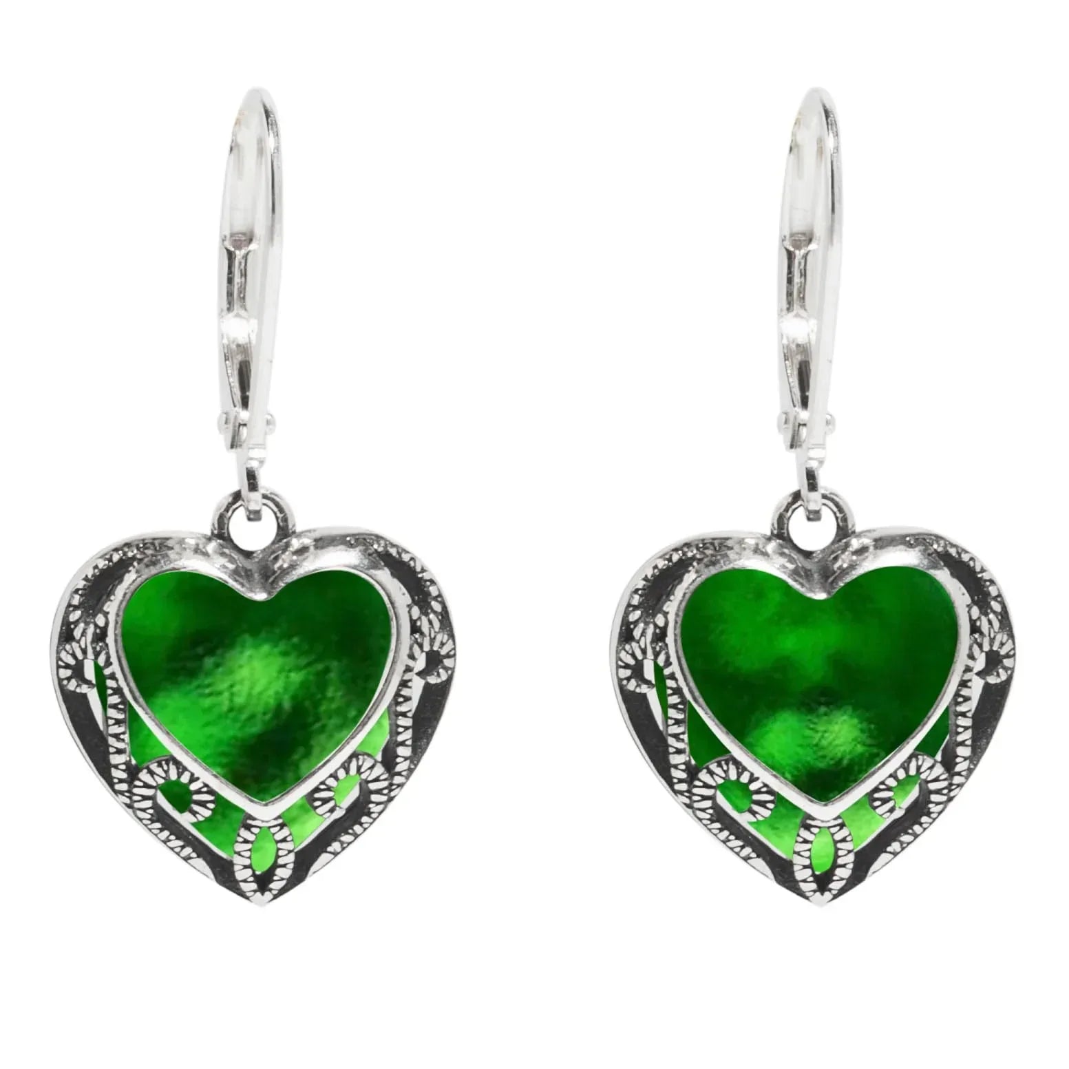 Bottled Up Designs Handmade Homespun Hearts Earrings, Recycled Vintage Glass, Sterling Silver, Eco Friendly, Made in USA, Mothers Day, Women, Anniversary - Handmade Lifestyle Shop