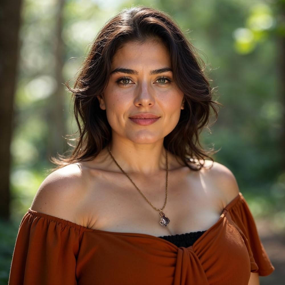 Designs by Nature Gems Necklace for Women - Designer Pendant Necklace - Antique Bronze Chain