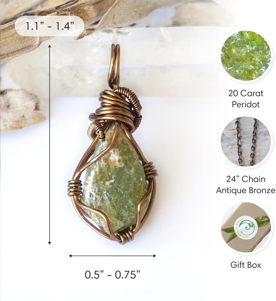 Designs by Nature Gems Necklace for Women - Designer Pendant Necklace - Antique Bronze Chain