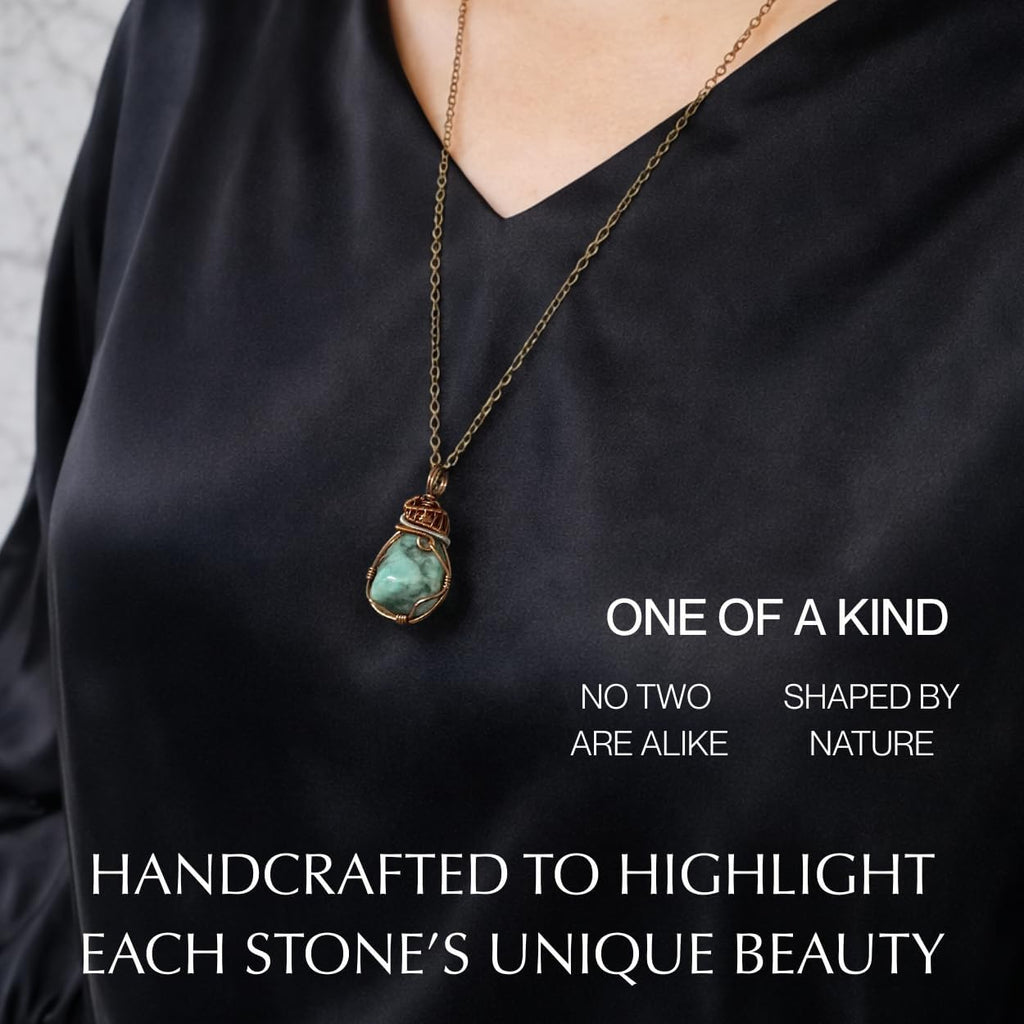 Designs by Nature Gems Necklace for Women - Designer Pendant Necklace - Antique Bronze Chain