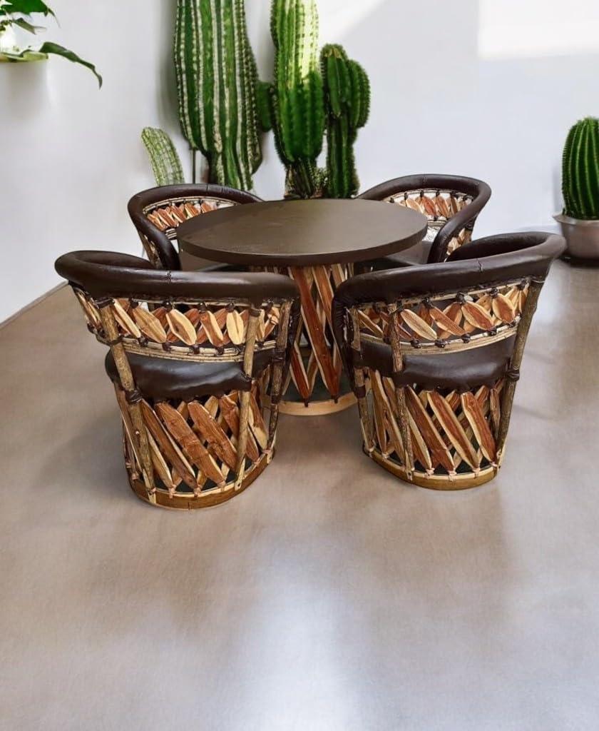 Dining Room Furniture Equipal Traditional Mexican Model Style Acapulco Handmade, Artisan Equipales San José Ideal for Your Home, House, Garden, Office equipal o equipales Dining Room equipal - Handmade Lifestyle Shop