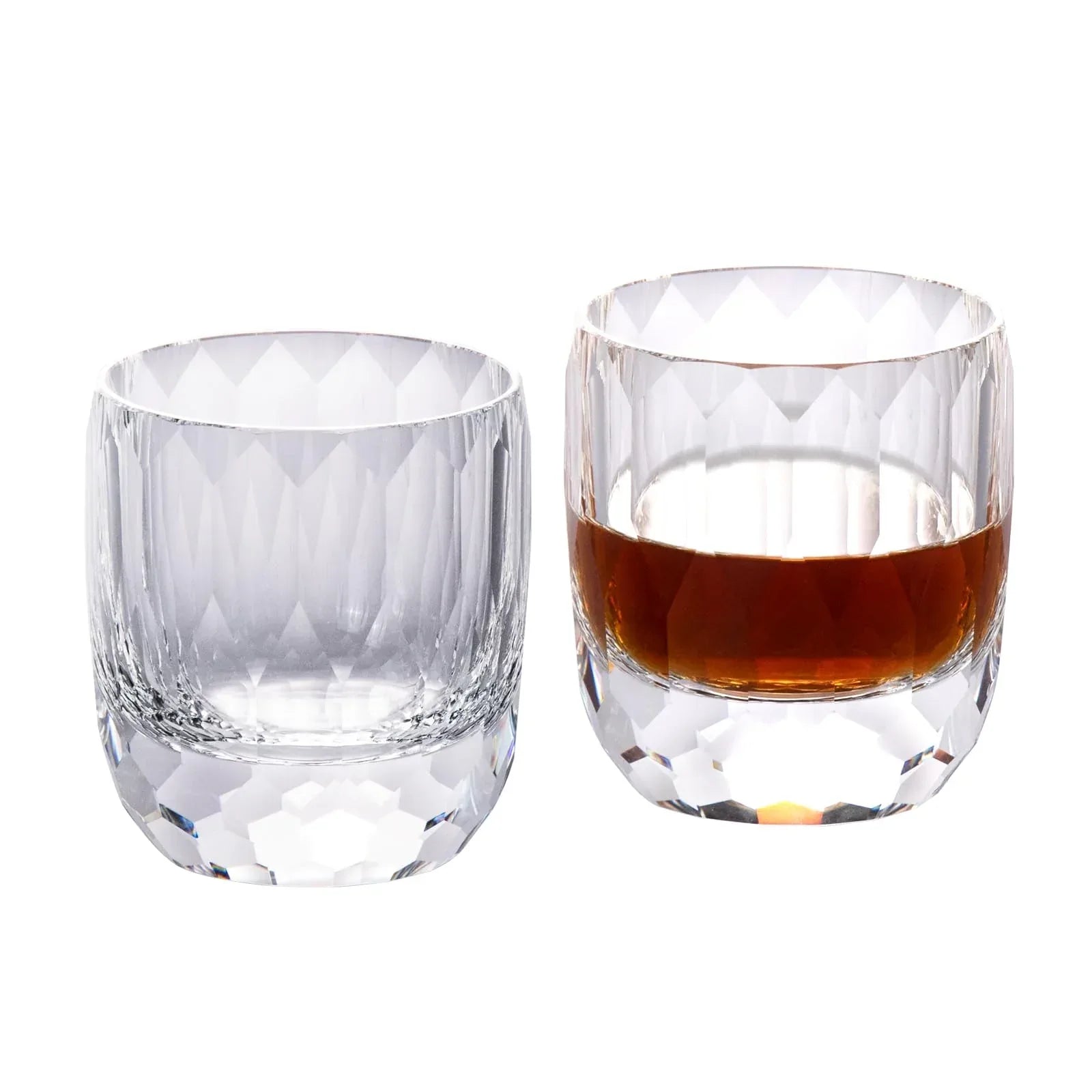 KAMMAK Crystal Whiskey Glasses Set of 2, Handcrafted 7.1oz Old Fashioned Glasses Stemless, Luxury Cocktail Glasses, Hand Blown Scotch Cup for Women, Men Gift for Rocks, Bourbon Barware, Bar - Handmade Lifestyle Shop