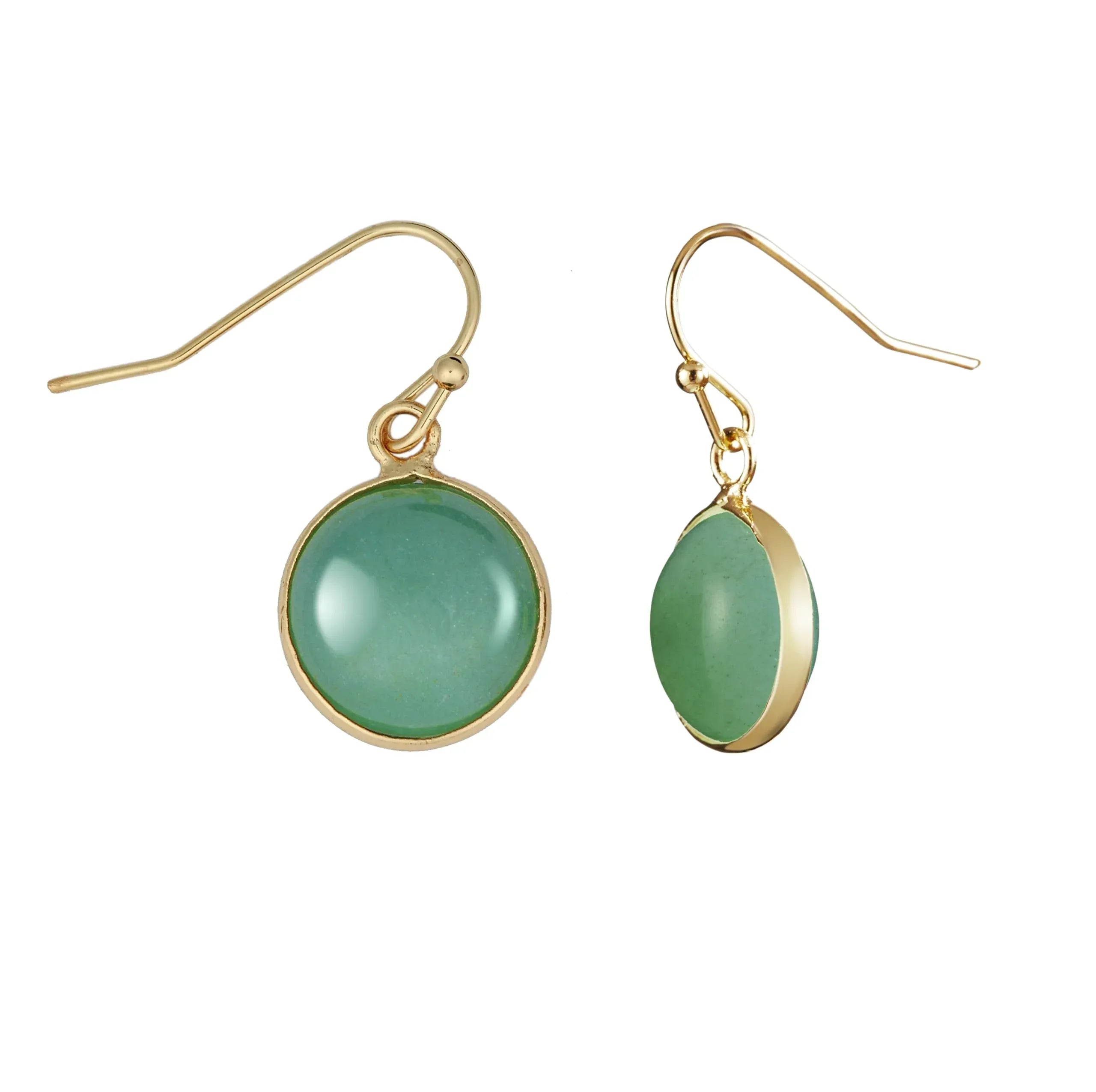 Green Earrings for Women – Dainty Gold Dangle – Real Jade -Sage - Light – Pale – Dark - Green Stone – Rose Quartz Pink Crystal Genuine – Natural Gemstone - Dainty -Short -Drop and Dangle – Lightweight - Unique Anniversary Birthday Gifts for Wife – Teacher - Handmade Lifestyle Shop