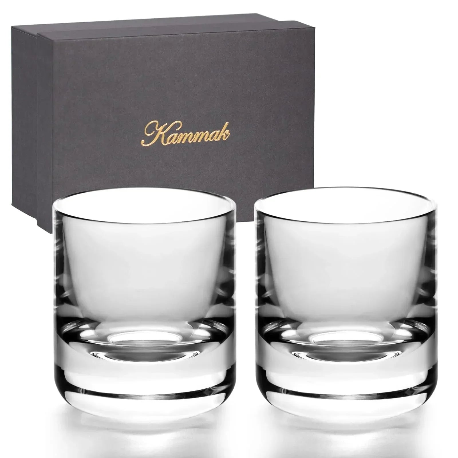 KAMMAK Crystal Whiskey Glasses Set of 2, Handcrafted 7.1oz Old Fashioned Glasses Stemless, Luxury Cocktail Glasses, Hand Blown Scotch Cup for Women, Men Gift for Rocks, Bourbon Barware, Bar - Handmade Lifestyle Shop