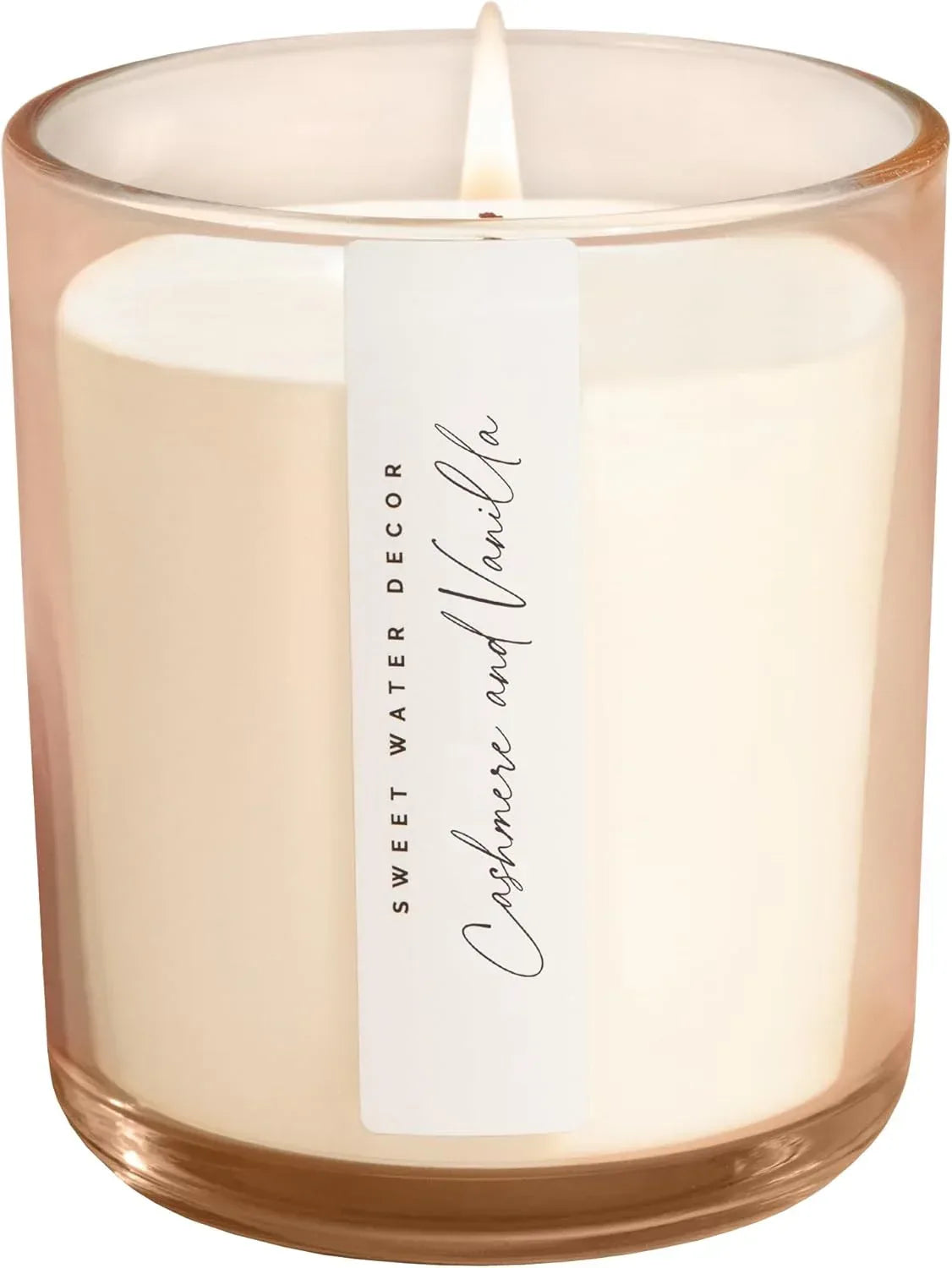 Sweet Water Decor Cashmere and Vanilla Scented Soy Candles – Milky Coconut, Jasmine, Soft Cashmere, Exotic Musk – Cozy Aroma – 50 Hour Burn – 12oz Tinted Glass Jar for Home Decor and Bedroom Decor - Handmade Lifestyle Shop