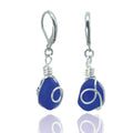 Handmade Sea Glass Wire Wrap Drop Earrings Jewelry ，Beach Earrings, Summer Gift, Ocean Jewelry Inspirational Gifts for Women, Mom, Sister - Handmade Lifestyle Shop