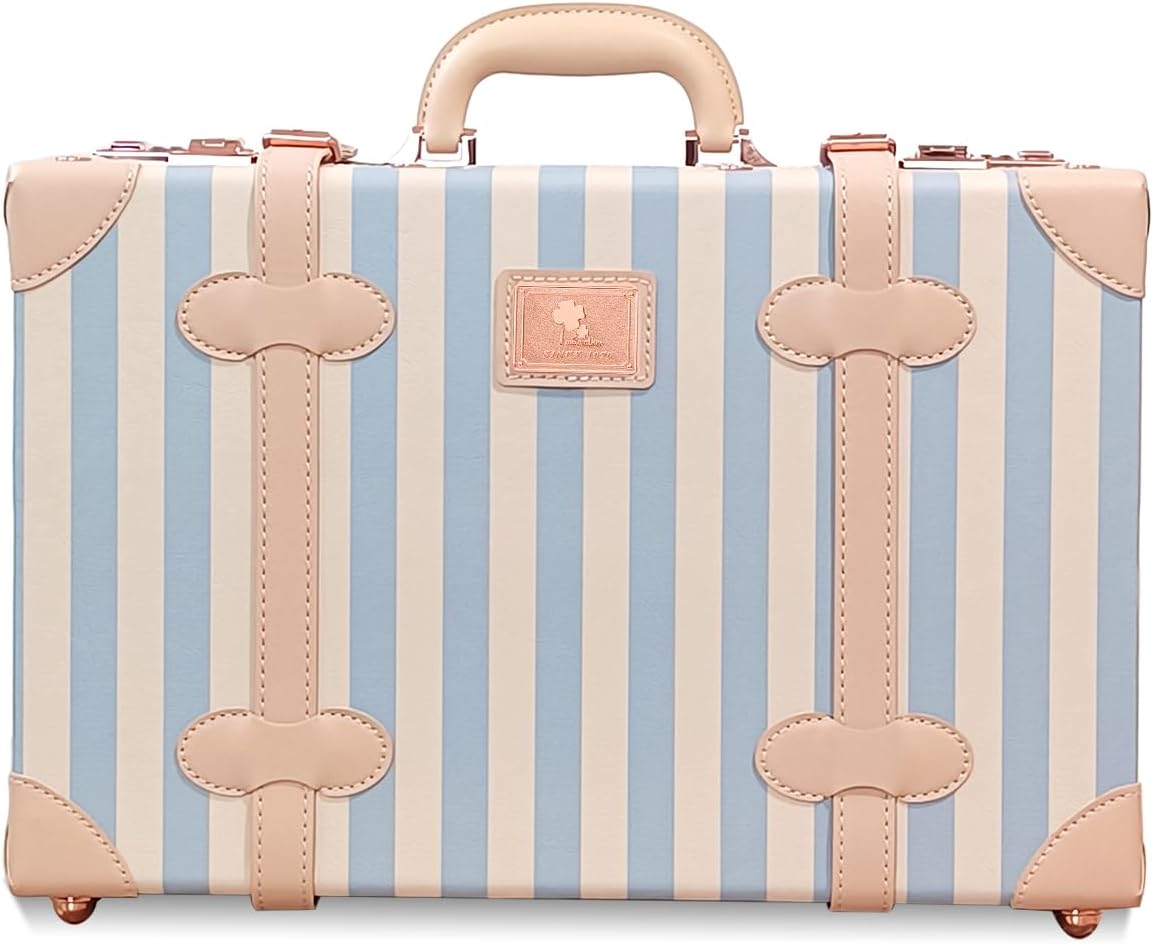 Unitravel Baby Keepsake Case, Handmade Memory Storage Box, Newborn Keepsake Box, Vintage Suitcase for Baby Shower, Baptism, Naming Ceremony or Birthday