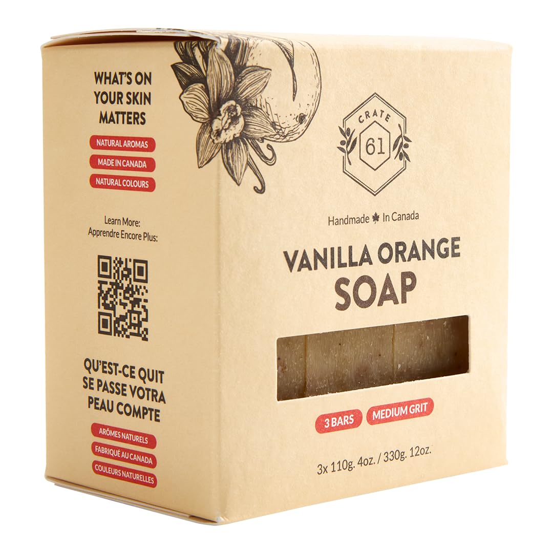 Crate 61 Organics, Handmade in Canada, Plant Based Natural Bar Soap Cold Pressed For Face & Body, w/Premium Essential Oils, For Men & Women 3 Pack (Ginger Cardamom)
