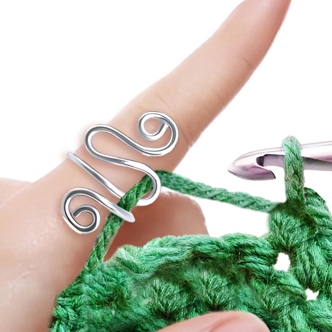 Handmade Crochet Tension Ring For Finger, Left Handed, Right Handed Zig Zag Ring, Yarn Tension Ring For Crochet, Crochet Gifts For Crocheters, Knitters