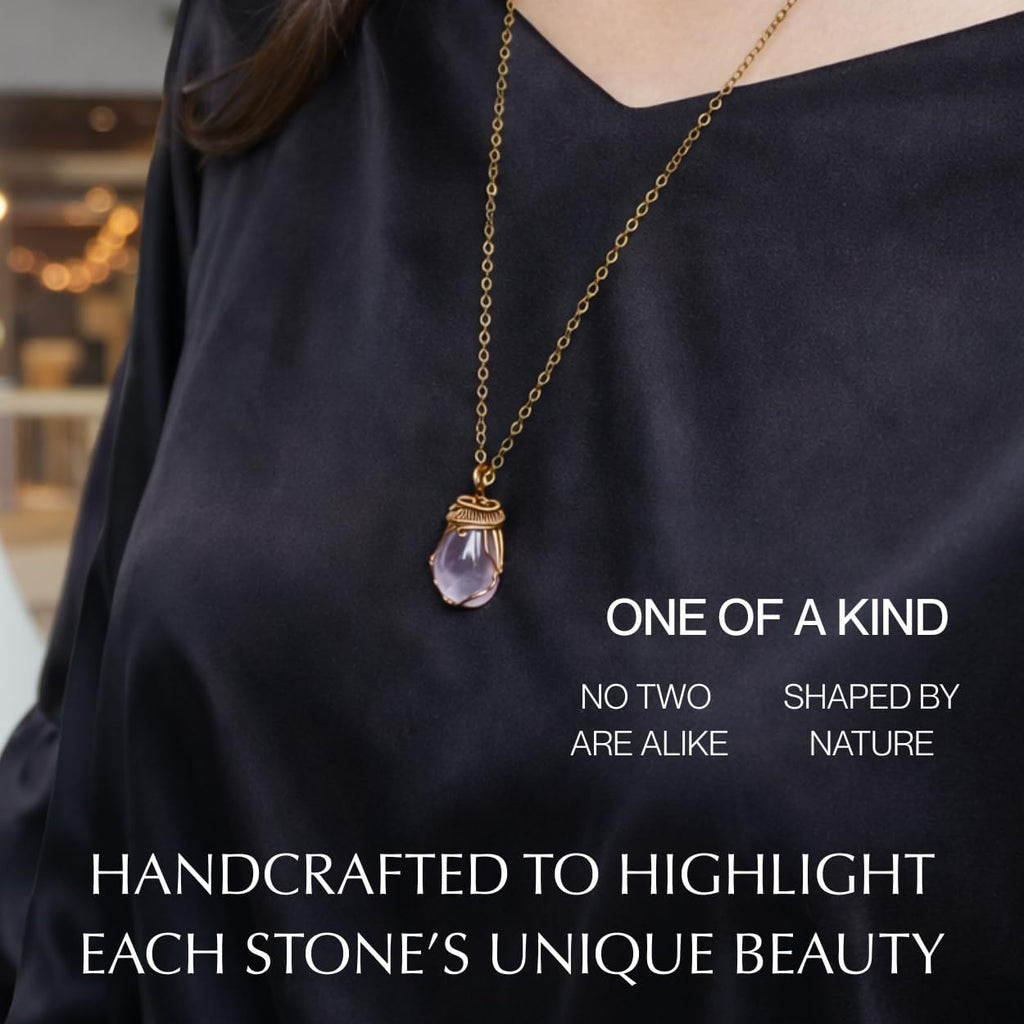 Designs by Nature Gems Necklace for Women - Designer Pendant Necklace - Antique Bronze Chain