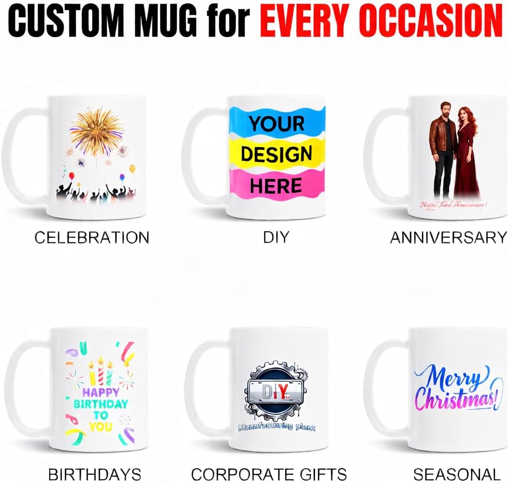 Custom Coffee Mug with Birth Flower & Name - 11oz Large Ceramic Personalized Coffee Cup for Women, Pretty Floral Tea Mugs Gift for Mom Wife Grandma Daughter Sister Coworker Best Friend Birthday