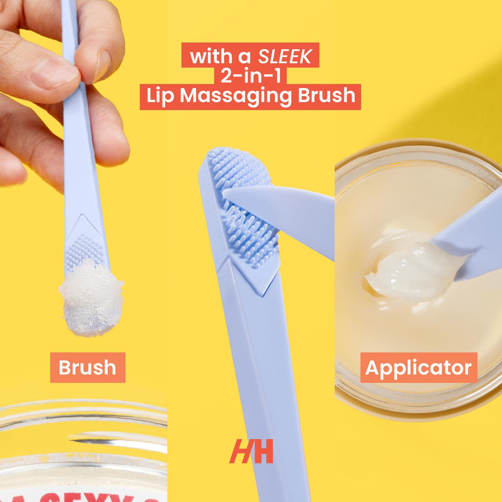 Handmade Heroes Peppermint Lip Scrub - 100% Natural Vegan Conditioning Lip Exfoliator & Sugar Polish for Dry Chapped Lips - Lip Plumper & Hydrating Lip Therapy for Smooth Supple Lips 1 oz