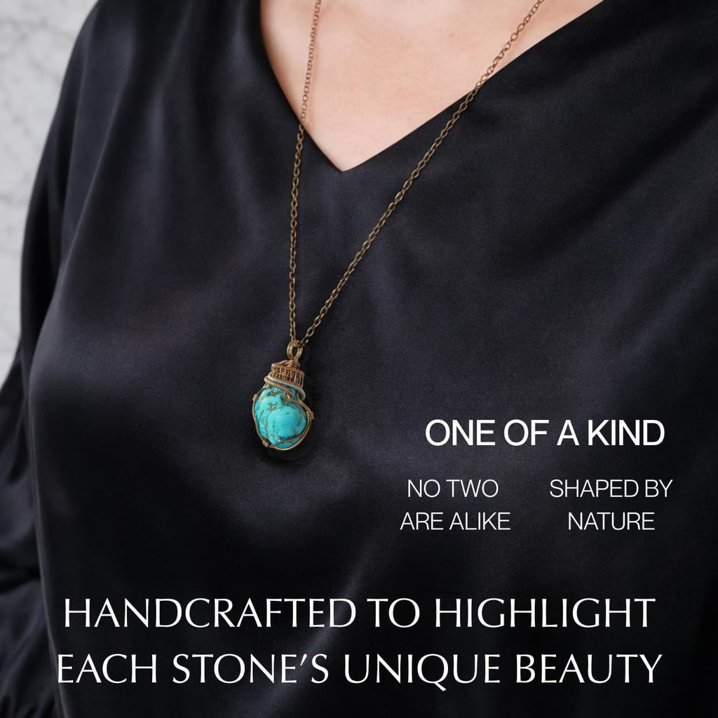 Designs by Nature Gems Necklace for Women - Designer Pendant Necklace - Antique Bronze Chain