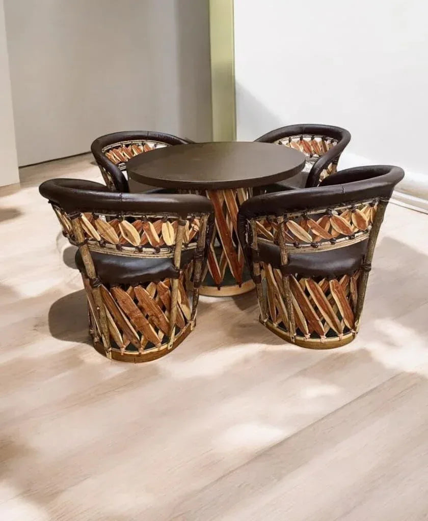 Dining Room Furniture Equipal Traditional Mexican Model Style Acapulco Handmade, Artisan Equipales San José Ideal for Your Home, House, Garden, Office equipal o equipales Dining Room equipal - Handmade Lifestyle Shop