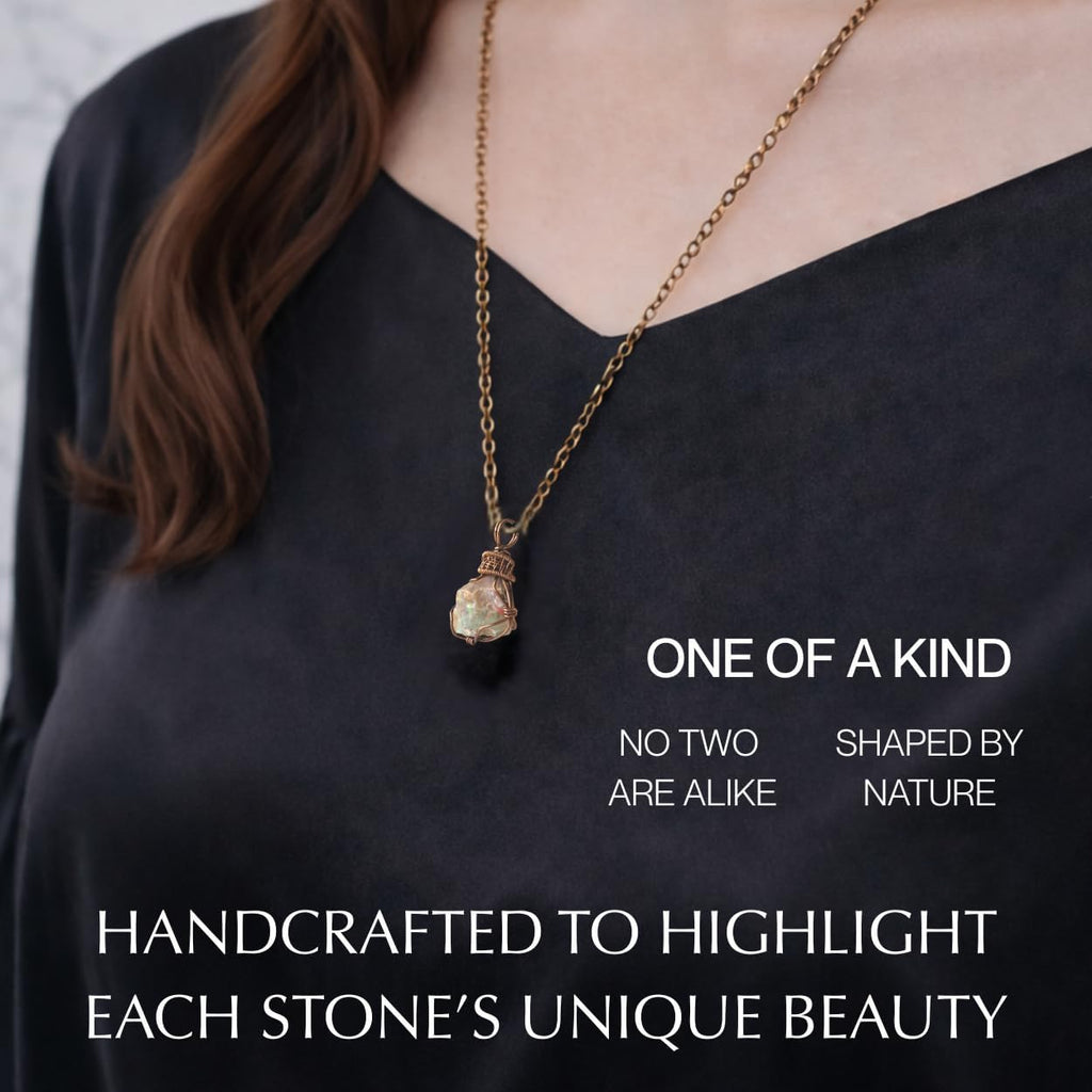 Designs by Nature Gems Necklace for Women - Designer Pendant Necklace - Antique Bronze Chain